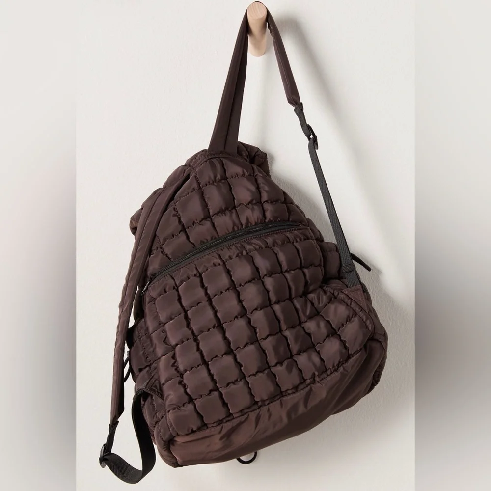 Free People Movement Quilted Hiker Backpack in CHOCOLATE NWT SOLD OUT - Picture 3 of 7